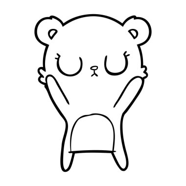 huzurlu karikatür ayı vektör çizim