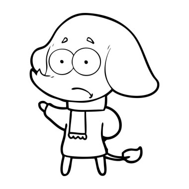 vektör çizim karikatür emin fil