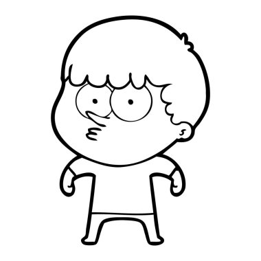 vektör çizim karikatür meraklı çocuk