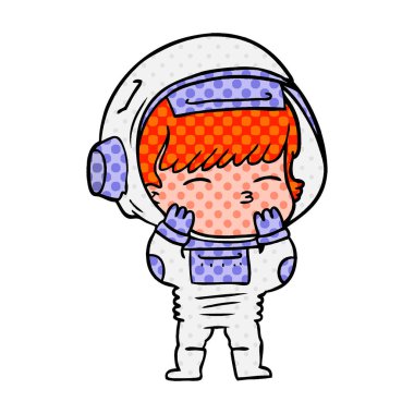 vektör çizim karikatür meraklı astronot