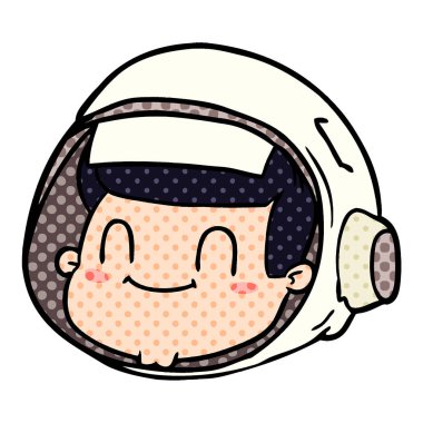 vektör çizim karikatür astronot yüz