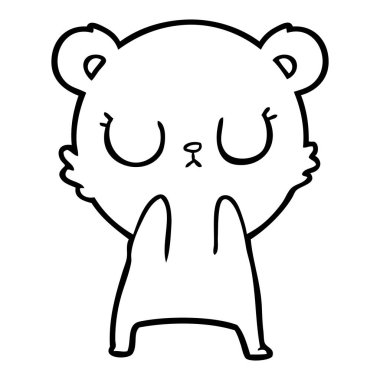 huzurlu karikatür kutup ayısı