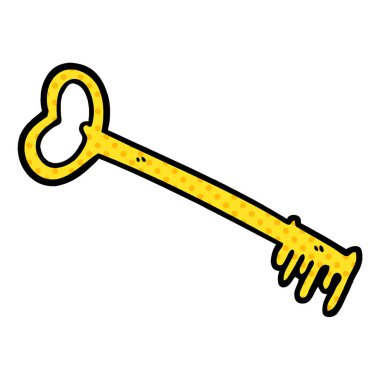 çizgi film süslü eski anahtar