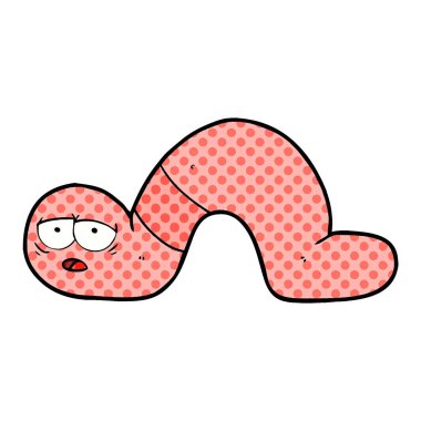 vektör çizim karikatür yorgun solucan