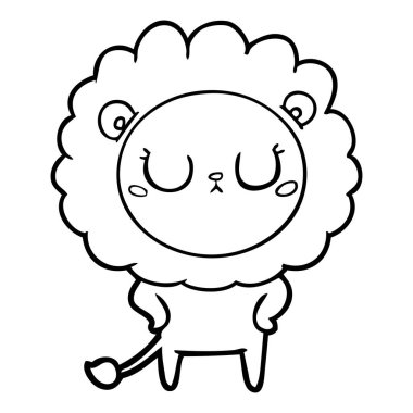 Çizgi film aslanının vektör çizimi