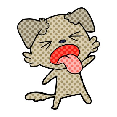 vektör çizim karikatür köpek bıkkın