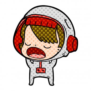 çizgi film konuşan astronot kadın