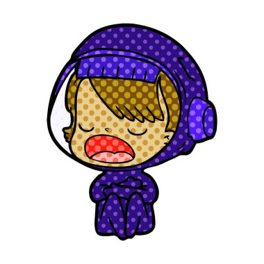  astronot konuşuyor karikatür vektör çizim