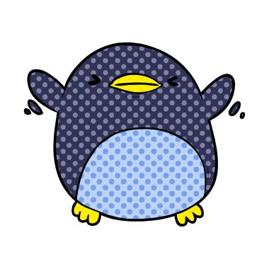 Tatlı penguen çizgi filminin vektör çizimi