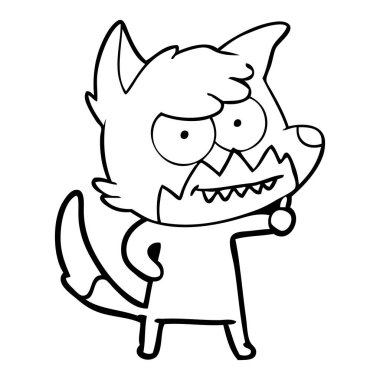 vektör çizim karikatür sırıtan Fox