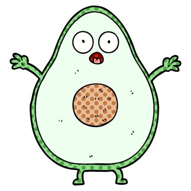 vektör çizim karikatür avokado