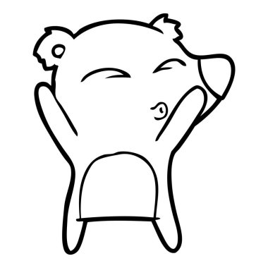 vektör çizim karikatür ayı ıslık