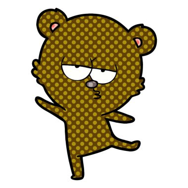 vektör çizim sıkılmış ayı çizgi film