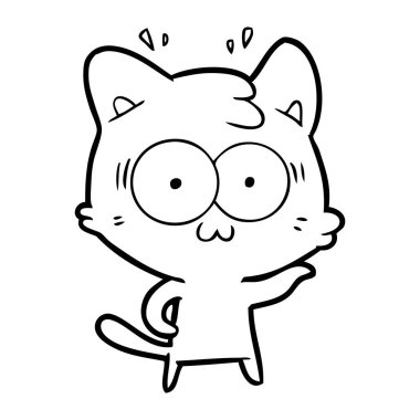vektör çizim karikatür sürpriz kedi
