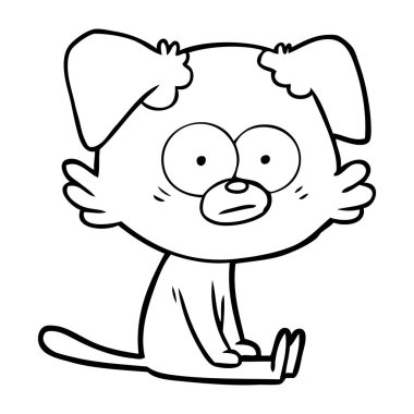 vektör çizim gergin köpek çizgi film