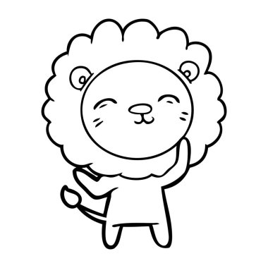 Çizgi film aslanının vektör çizimi