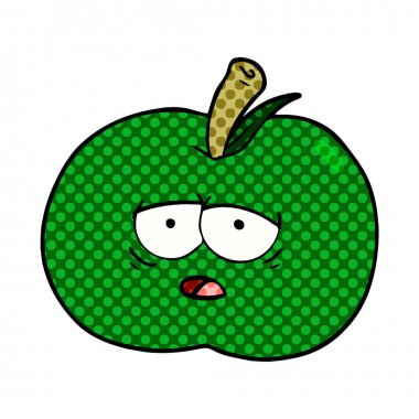 Çizgi film elmasının vektör illüstrasyonu