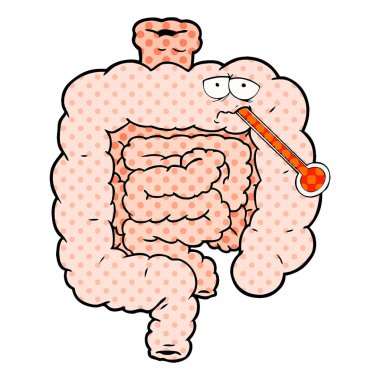 vektör çizim karikatür bağırsak