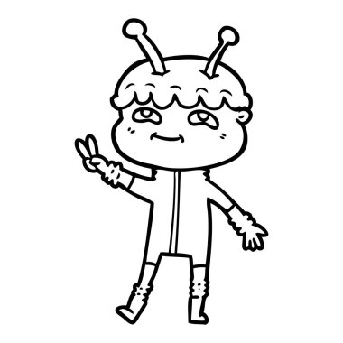 Dostu karikatür spaceman vektör çizim