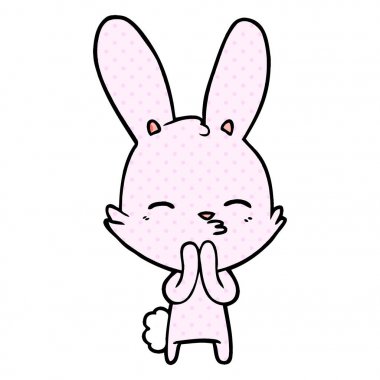 meraklı bunny çizgi vektör çizim