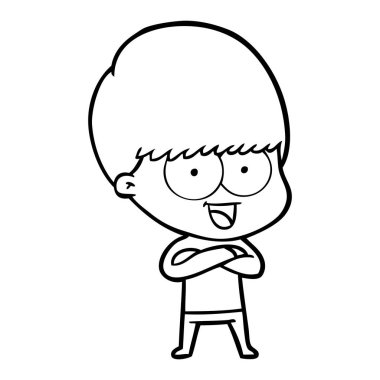 mutlu çizgi film çocuk vektör çizim