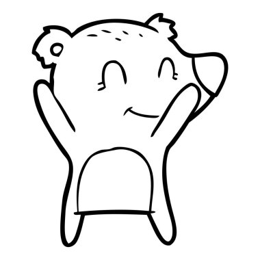 ayı karikatür gülümseyen bir vektör çizim