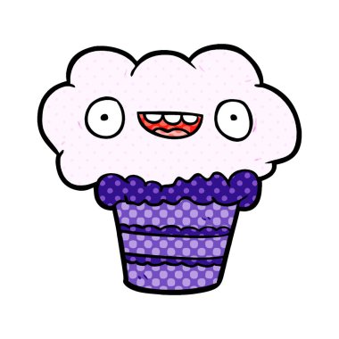 vektör çizim karikatür cupcake