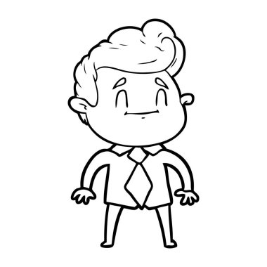 mutlu çizgi film adam vektör çizim