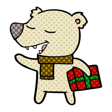 çizgi film ayı ile hediye