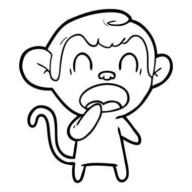 esneme karikatür maymun vektör çizim
