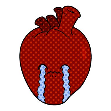 Karikatür kalp çiziminin vektör çizimi