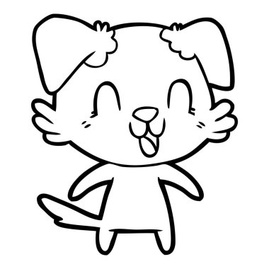 vektör çizim karikatür köpek gülen