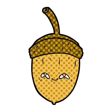 vektör çizim karikatür meşe palamudu