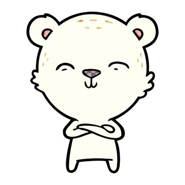 mutlu karikatür kutup ayısı