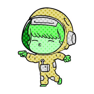 vektör çizim karikatür meraklı astronot