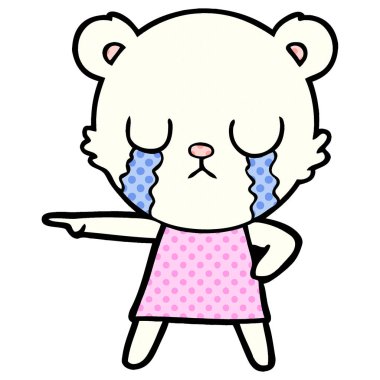 Kutup ayısı elbise işaret içinde ağlıyor