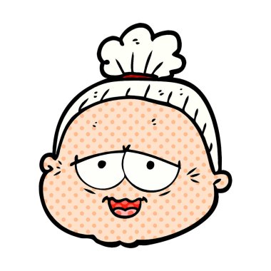 vektör çizim karikatür yaşlı kadın