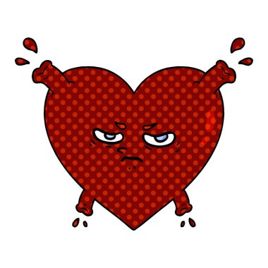 Karikatür kalp çiziminin vektör çizimi