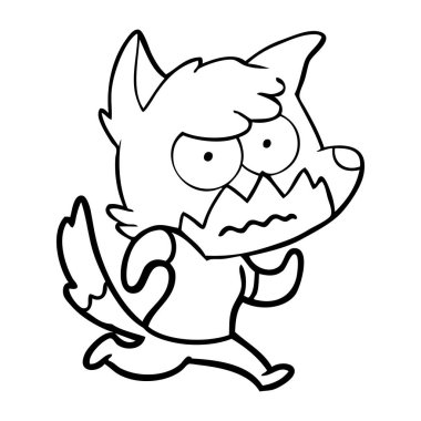 vektör çizim karikatür rahatsız fox
