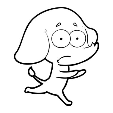 vektör çizim karikatür emin fil