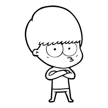 gergin çizgi film çocuk vektör çizim