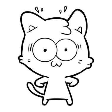 vektör çizim karikatür sürpriz kedi