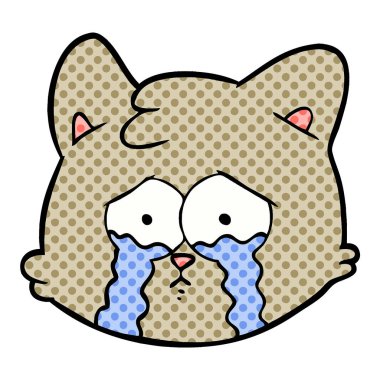 ağlayan karikatür kedi yüz