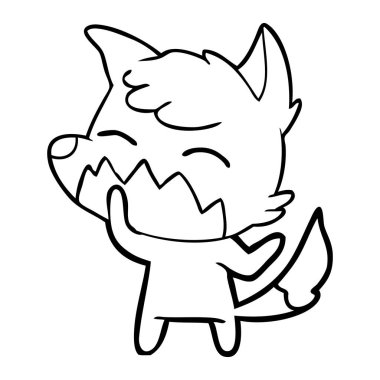 Çizgi film tilkisinin vektör çizimi