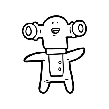 Dostu karikatür uzaylı vektör çizim