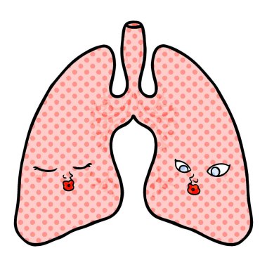 vektör çizim karikatür akciğer