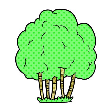 Çizgi film ağacının vektör çizimi