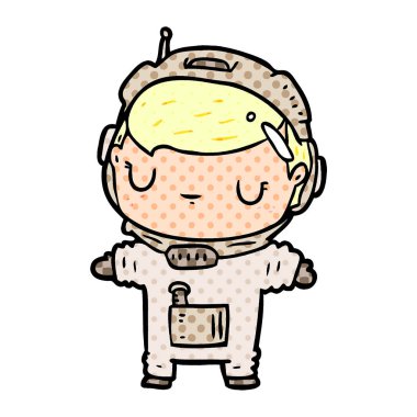 sevimli çizgi astronot vektör çizim
