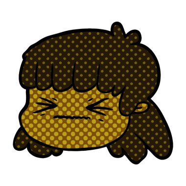 vektör çizim karikatür kadın yüzü