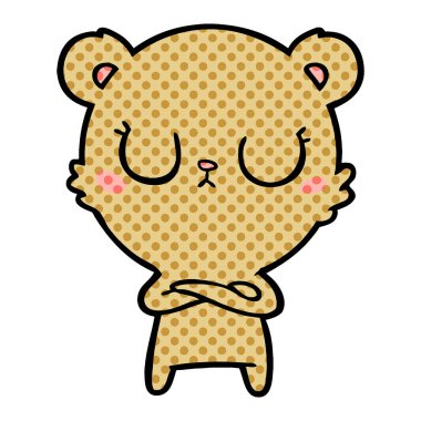 huzurlu karikatür ayı vektör çizim